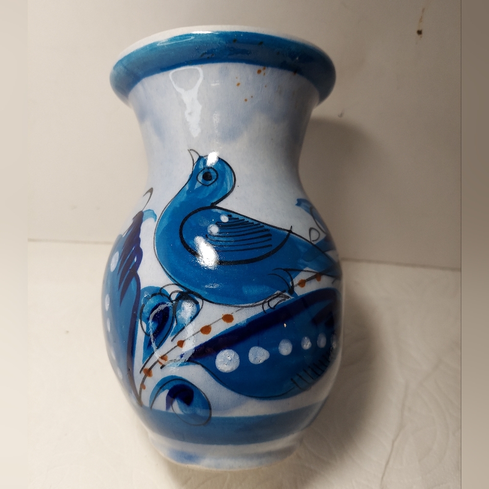 Vintage Tonala folk art mexican art handpainted vase